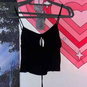 Forever 21 black peek a boo keyhole adjustable strap tank top